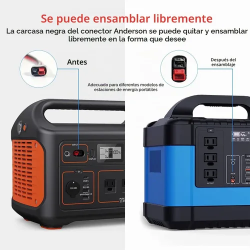 Vista 2 de ELFCULB Cable de panel solar de 10 AWG de 2 pies para conector Anderson 2, 6, 10, 20, 35, 50 pies, cable de extensión solar para estación de energía