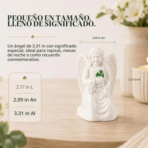 Vista 2 de Belleek Ángel de protección de cerámica