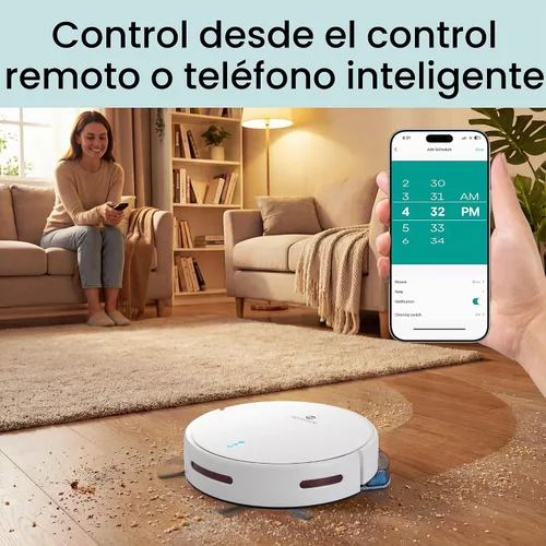 Vista 6 de SereneLife Robot aspirador automático y trapeador, control de aplicación, 3 modos de limpieza, sensores inteligentes anticaídas, carga automática