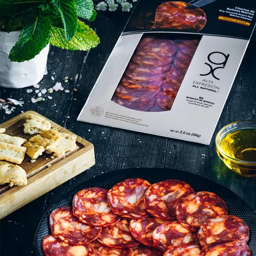 Vista 2 de Chorizo Ibérico de Bellota/Chorizo Ibérico de Bellota Rebanado (2 oz) (4)