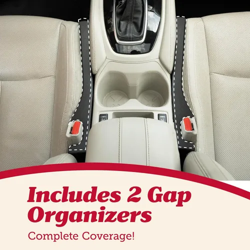 Vista 2 de Lusso Gear Organizador para el hueco entre los asientos del coche (2 unidades) - Evita que se caigan los objetos entre los asientos - Ajuste