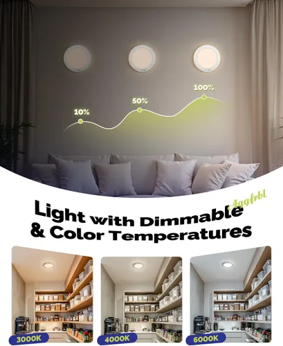 Vista 5 de Luz de techo recargable con sensor de movimiento LED de 10000mAh Blanco