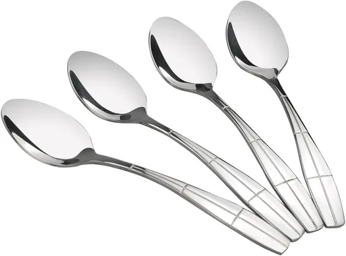 Vista 7 de 12 cucharas de cena de acero inoxidable, cucharas de mesa de cubiertos
