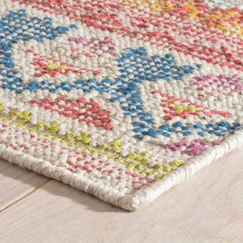 Vista 6 de Dash & Albert Stony Brook Alfombra geométrica multicolor hecha a mano, 7'6"x9'6