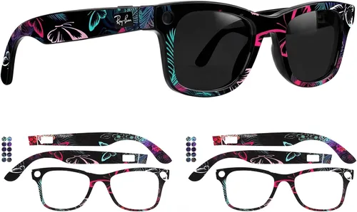 Vista 12 de Fundas protectoras compatibles con gafas Ray-Ban Meta Wayfarer Gen2/Gen1, calcomanías de vinilo 3M de alta calidad, resistentes a los arañazos
