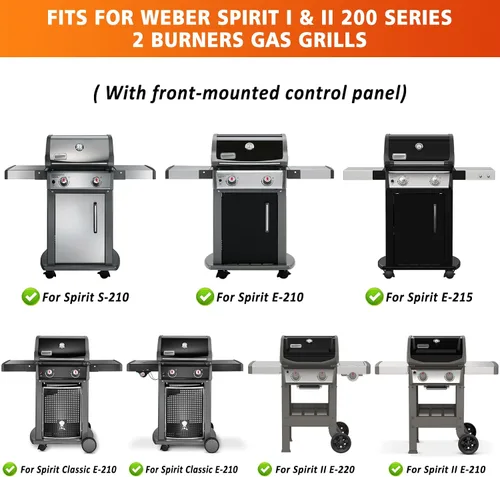 Vista 2 de Piezas de repuesto para rejillas Weber 7637 y barras aromatizantes 7635, piezas para Weber Spirit 200, parrilla de gas GS4 Spirit II serie 200