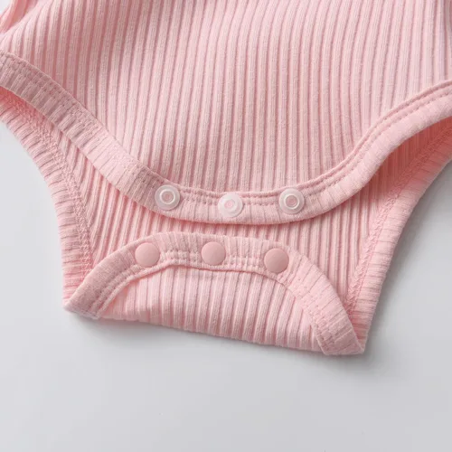 Vista 4 de Conjunto de ropa de bebé niña de manga larga con volantes y pantalones con diadema