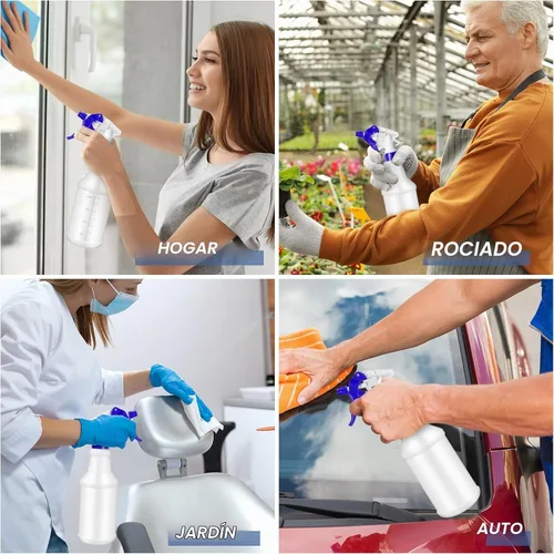 Vista 7 de Paquete de 10 Botellas de Spray de 16 Oz Botellas de Spray de Agua Vacías para Limpieza de Servicio Pesado Recipiente Pulverizador Recargable