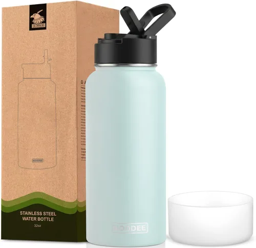 Vista 106 de koodee Botella de agua para niños, botella de agua de acero inoxidable de 12 onzas con aislamiento al vacío para la escuela, botella de agua de boca