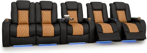 Vista 31 de Seatcraft Asiento de cine en casa Diamante Marrón Reclinable Individual