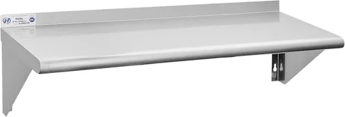 Vista 17 de Hally Estante de acero inoxidable montado en la pared, estante de pared de 10 x 24 pulgadas, NSF resistente, capacidad de 250 libras, estante