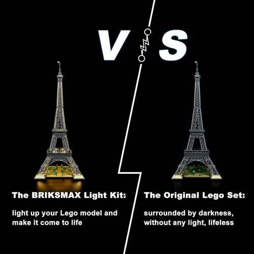 Vista 6 de BRIKSMAX Kit de iluminación LED para LEGO-10307 Torre Eiffel – Compatible con el modelo de bloques de construcción de Arquitectura Lego – No incluye