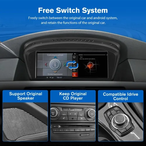Vista 6 de Pantalla de radio de coche Linux de 8.8 pulgadas para BMW Serie 3/5 E60 E61 E63 E64 E90 E91 E92 CCC (2004-2008) CarPlay Android Auto Display Mirror