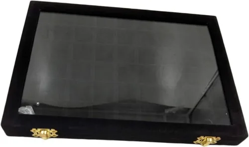 Vista 8 de LokweeTal Caja de almacenamiento de joyería con cerradura para adornos, gerente de almacenamiento, caja de exhibición de joyería de terciopelo