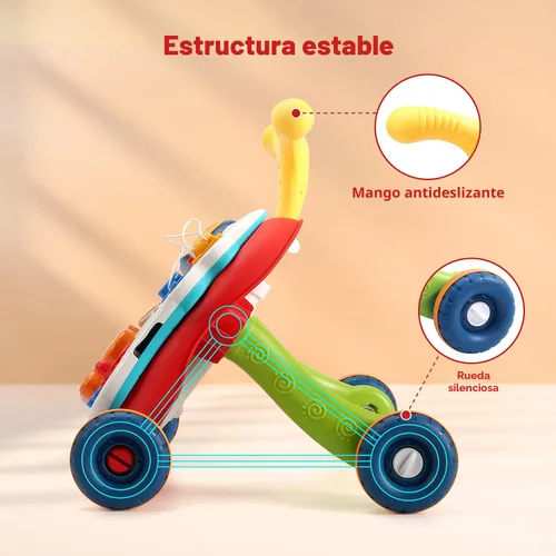 Vista 3 de CUTE STONE - Andador de aprendizaje de sentarse a pararse, andador para bebé 2 en 1, centro de actividades educativas tempranas para niños, panel