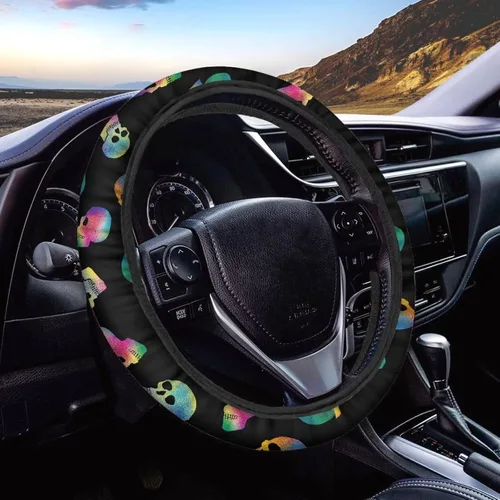 Vista 10 de Asian Dragon - Funda universal para volante de automóvil, accesorios interiores de automóvil, lavable, transpirable, funda para volante