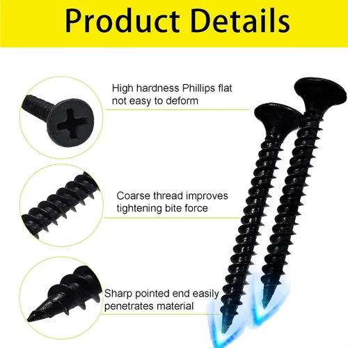 Vista 3 de Kit de Ensamblaje de Tornillos para Madera #6, Juego de Tornillos Autorroscantes de Cabeza Plana Phillips Drive, Tornillos Pequeños para Gabinetes