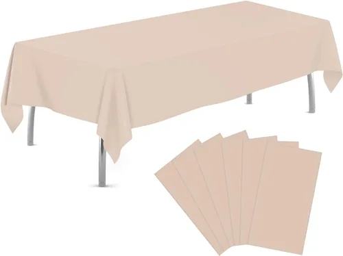 Vista 33 de tujol Paquete de 6 manteles de plástico de 84 pulgadas, manteles redondos desechables, manteles de plástico para fiestas
