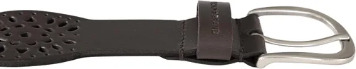 Vista 2 de Lucky Brand Cinturón de cuero perforado cónico para mujer con hebilla de arnés