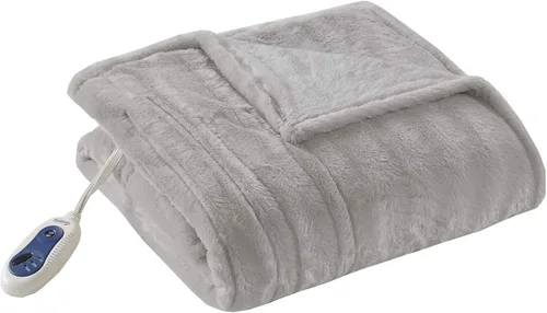 Vista 9 de Beautyrest Duke - Manta eléctrica de lujo extragrande con forro de pelo largo cepillado de imitación, suave y acogedora, con control de 3 niveles