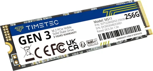 Vista 7 de Timetec 256 GBx2 (paquete de 2) SSD NVMe PCIe Gen3x4 8Gb/s M.2 2280 3D NAND TLC 150TBW caché SLC de alto rendimiento Velocidad de lectura/escritura