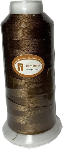 Vista 2 de Hilo de poliéster resistente a los rayos UV para tapizado de piel exterior, marca ITEM4EVER, Negro, S