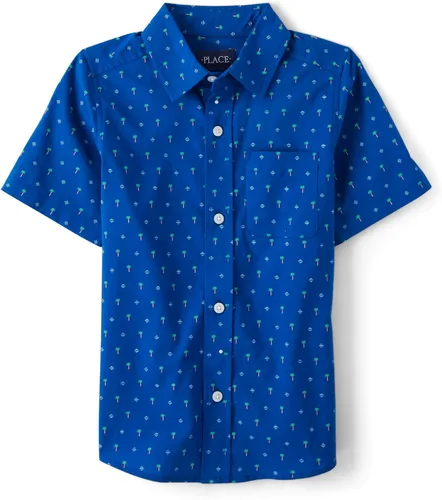 Vista 2 de The Children's Place - Camisa de manga corta con botones para niños grandes