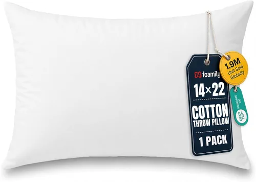 Vista 9 de Foamily Insertos de almohada 100% algodón de 12 x 12 pulgadas, rellenos de almohada para almohadas decorativas para sofá y cama, relleno de almohada