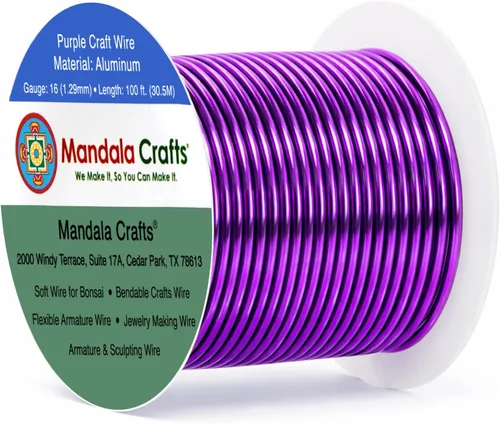 Vista 286 de Mandala Crafts - Alambre de aluminio anodizado de calibre 22 para hacer joyas - 137.2 m de alambre flexible surtido y coloreado - Doble para bonsái