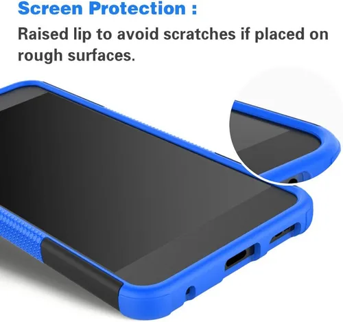 Vista 5 de Asuwish Funda para teléfono Huawei P20 Lite con protector de pantalla de vidrio templado y soporte delgado, híbrida, resistente, funda protectora
