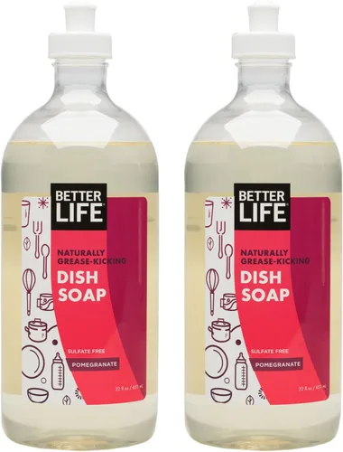 Vista 10 de Better Life Jabón para platos sin sulfato, resistente a la grasa y suave para las manos, granada, 22 onzas