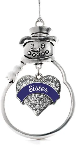 Vista 118 de Colgante de plata con diseño de Detroit con forma de corazón y muñeco de nieve con circonitas cúbicas