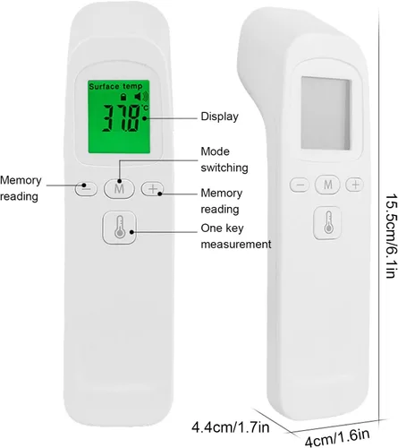 Vista 3 de Termómetro infrarrojo eléctrico digital sin contacto para hospital, termómetro de frente, termómetro digital para toda la familia con lecturas