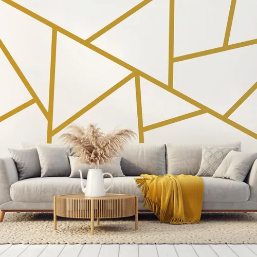 Vista 13 de Calcomanías de pared de líneas geométricas, calcomanías de pared de vinilo negro, calcomanías modernas para pared, calcomanías extraíbles