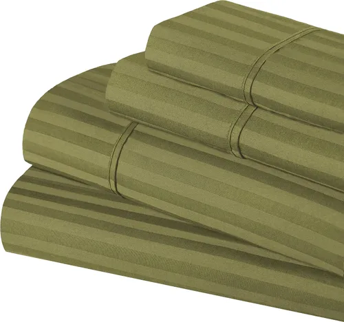 Vista 22 de Superior Juego de sábanas de algodón egipcio de 400 hilos, 1 sábana bajera elástica con bolsillo profundo, 1 sábana encimera, 1 funda de almohada