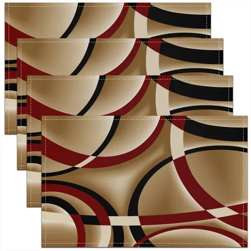 Vista 15 de Modern Circles - Juego de 4 manteles individuales de 12 x 18 pulgadas, patrón geométrico abstracto, decorativo, para niños, adolescentes y adultos