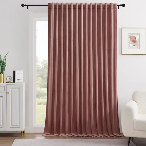 Vista 19 de Timeper Cortinas opacas de terciopelo negro de 42 pulgadas de ancho x 84 pulgadas de largo, cortinas opacas para dormitorio, sala de estar, cortinas