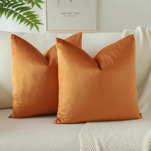 Vista 15 de OTOSTAR - Fundas de almohada decorativas de 16 x 16 pulgadas, fundas de cojín de terciopelo suave, fundas cuadradas para sofá, cama, sofá del hogar