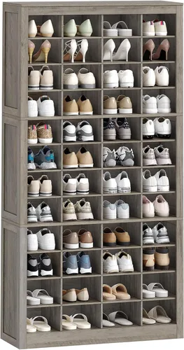 Vista 13 de Hzuaneri - Gabinete de almacenamiento de zapatos, organizador de armario de pie de 36 pares, organizador de zapatos de madera con celda ensanchada