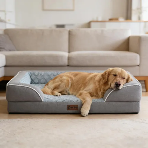 Vista 75 de Camas ortopédicas para perros grandes, cama de espuma viscoelástica impermeable para mascotas grandes con lados 89x56 cm, sofá para perros grandes