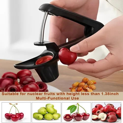 Vista 2 de Herramienta para picar cerezas, herramienta de picadura de acero inoxidable resistente, herramienta portátil de semillas de cerezas con diseño
