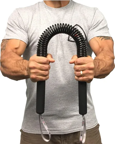 Vista 9 de Barra Power Twister de Python - Equipo de ejercicio para fortalecer la parte superior del cuerpo para pecho, hombro, antebrazo, bíceps y brazos por