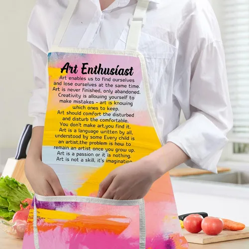 Vista 6 de JXGZSO Delantal de pintura para artistas, regalos para pintores, regalos para amantes de la pintura, regalo para estudiantes de arte, regalo
