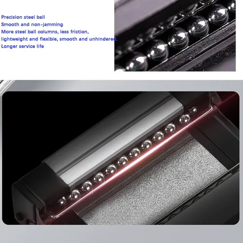 Vista 6 de MGN3 Linear Rail 40mm 1.57" 1PCS MGN3 Miniature Linear Motion Slide Rail + 1PCS MGN3H 3mm Linear Sliding Bearing Carriage Block Black for 3D Printer