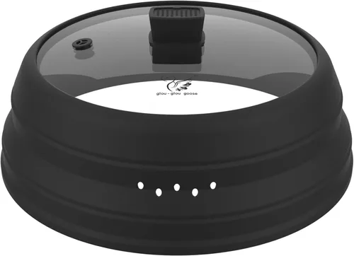 Vista 15 de Cubierta alta para salpicaduras de microondas, tapa protectora de vidrio de 5.8 pulgadas de altura con silicona plegable para plato de olla de Negro