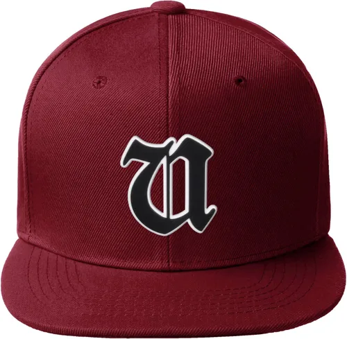 Vista 567 de Daxton Gorra clásica con visera de billete plano con letras del alfabeto inglés antiguo de la A a la Z