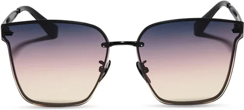 Vista 3 de DIFF Bella V Designer - Gafas de sol de gran tamaño sin montura para mujer, protección UV400