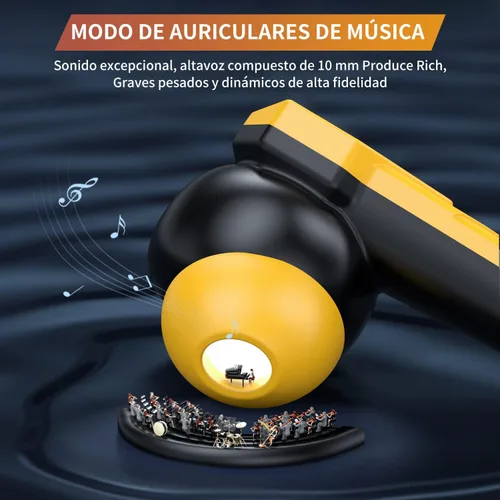 Vista 3 de Kingstar - Auriculares inalámbricos para juegos, Bluetooth 5.0 con micrófono, auriculares para juegos intraurales, 50 ms, emparejamiento automático