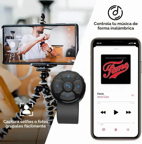 Vista 8 de Mando a distancia para auriculares con casco Bluetooth, controla música, asistentes de voz, llamadas y más, batería de larga duración, impermeable