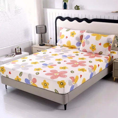 Vista 22 de SDIII Sábana bajera ajustable azul floral individual con 2 fundas de almohada, no incluye sábana encimera, microfibra suave azul vintage, sábanas